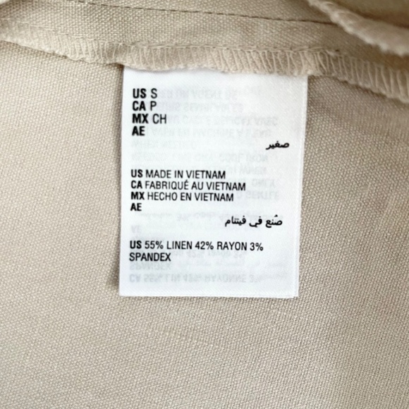 𝅺NEW Alfani Beige Ruched Sleeves  Linen-blend Open Blazer US S - Picture 8 of 8